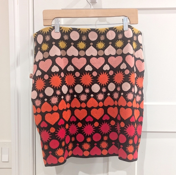 HTF Anthropologie Maeve Hearts Slim Sweater Mini Skirt - Picture 2 of 6
